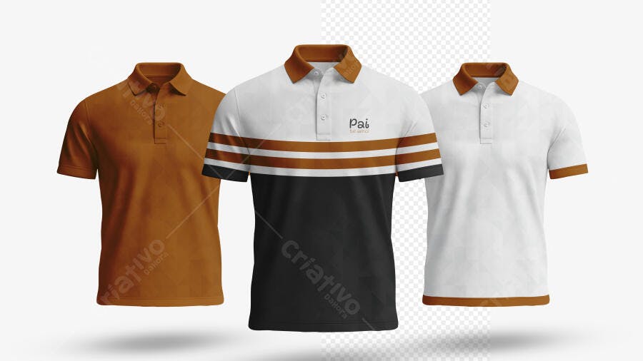 Mockup Camiseta Polo Masculina Frente Flutuante Editável