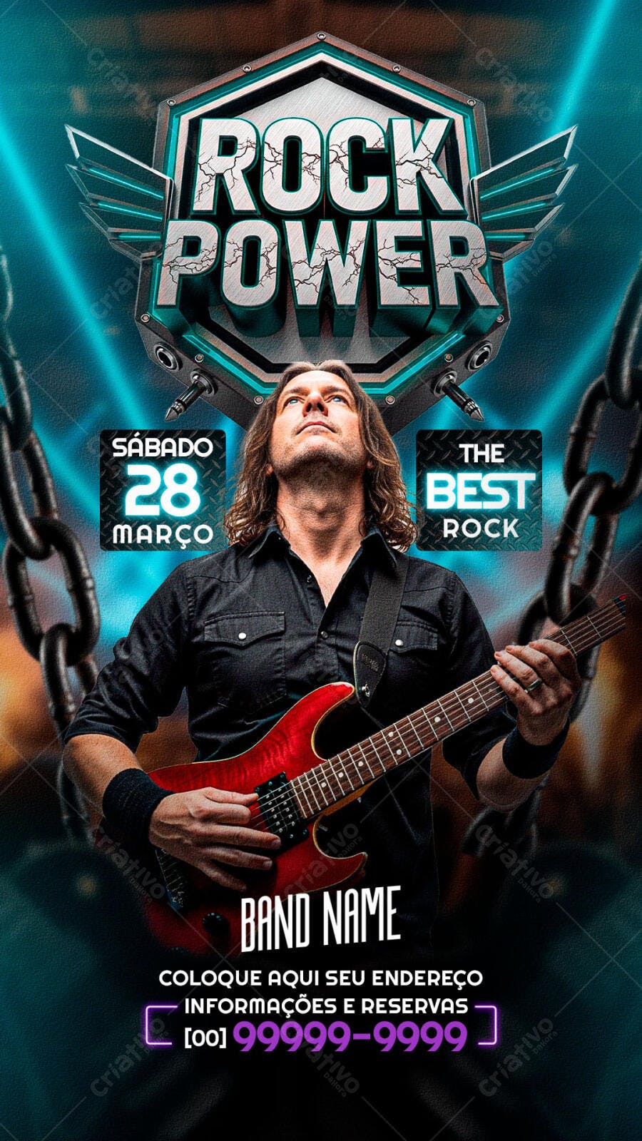 Story Instagram Rock Power Show Março PSD Editável