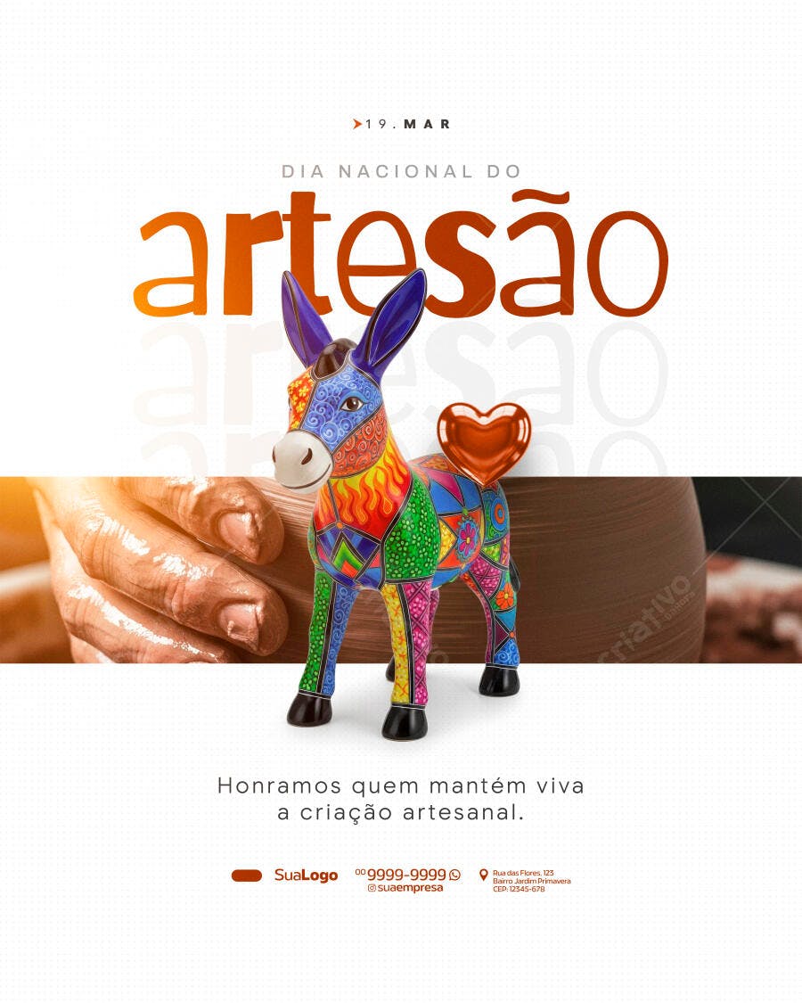 Post Instagram Dia do Artesão 19 de Março PSD Editável
