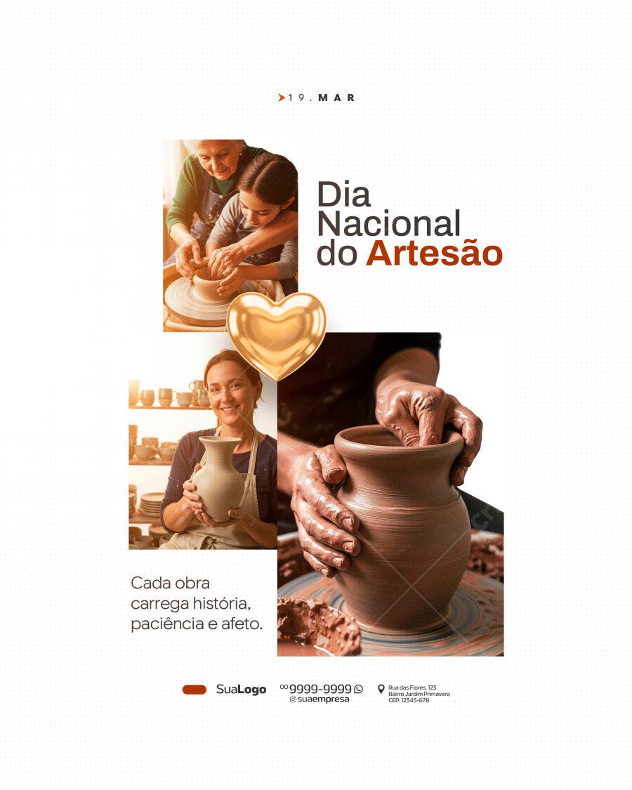 Post Dia Nacional do Artesão 19 de Março PSD Editável