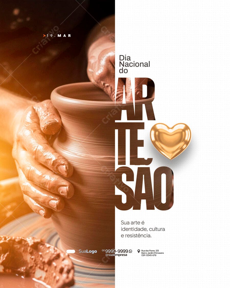 Post Dia Nacional do Artesão 19 de Março PSD Editável