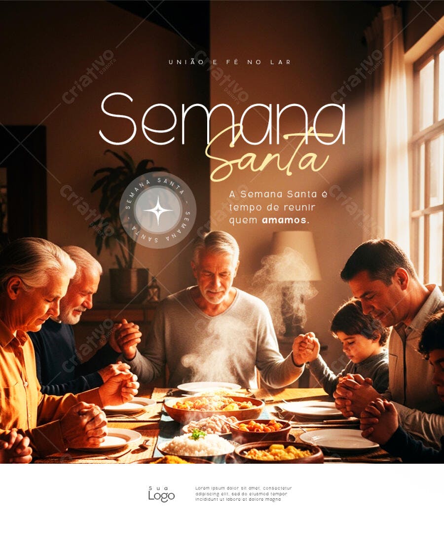 Post Instagram Semana Santa Família PSD Editável
