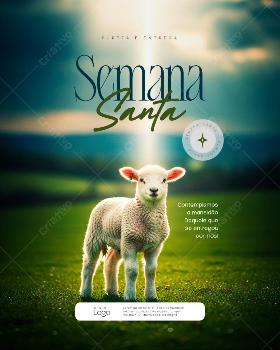 Post Instagram Semana Santa Páscoa PSD Editável