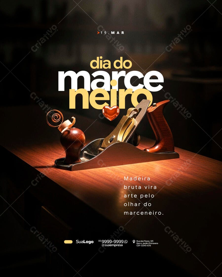 Post Dia do Marceneiro 19 de Março PSD Editável