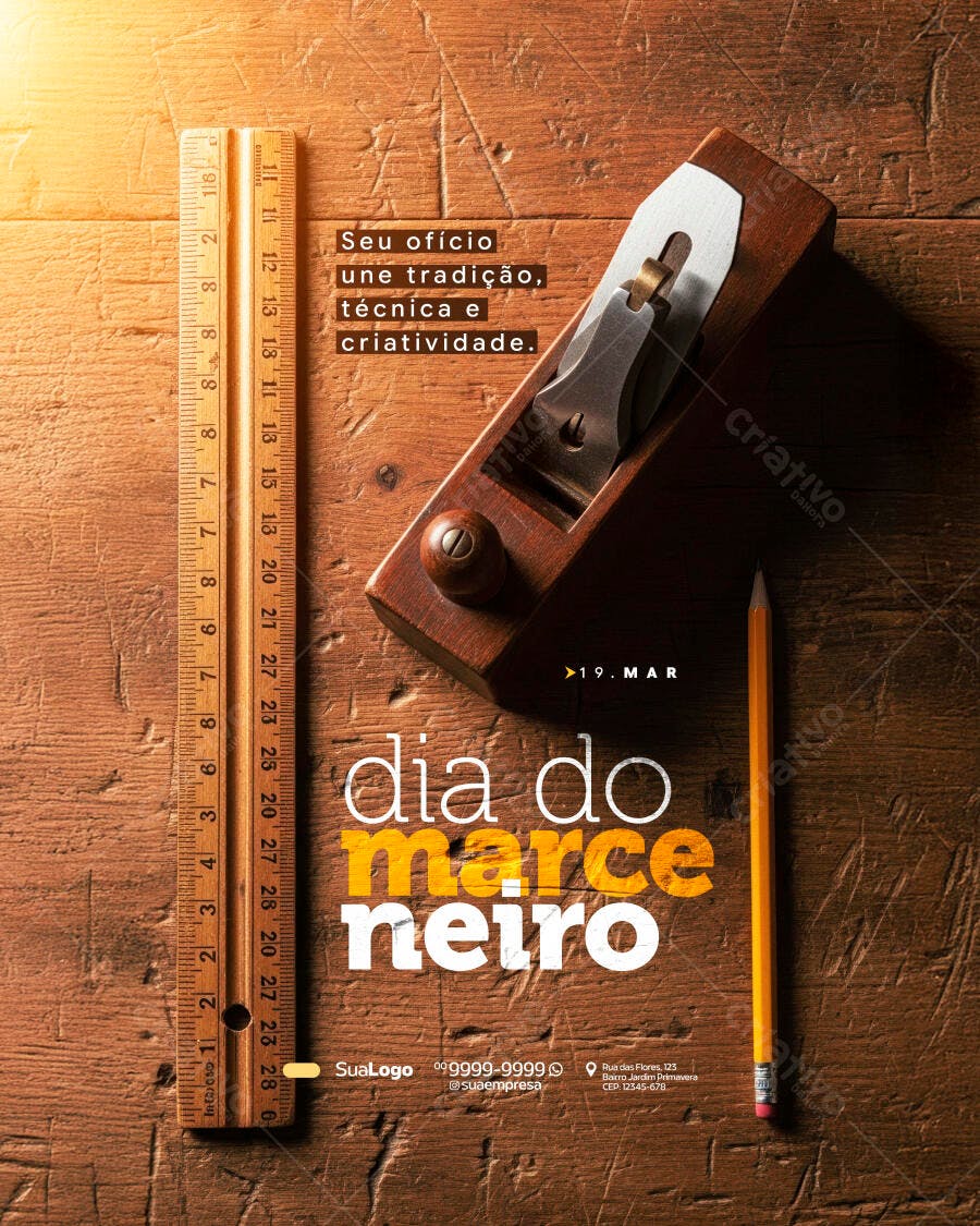 Post Dia do Marceneiro 19 de Março PSD Editável