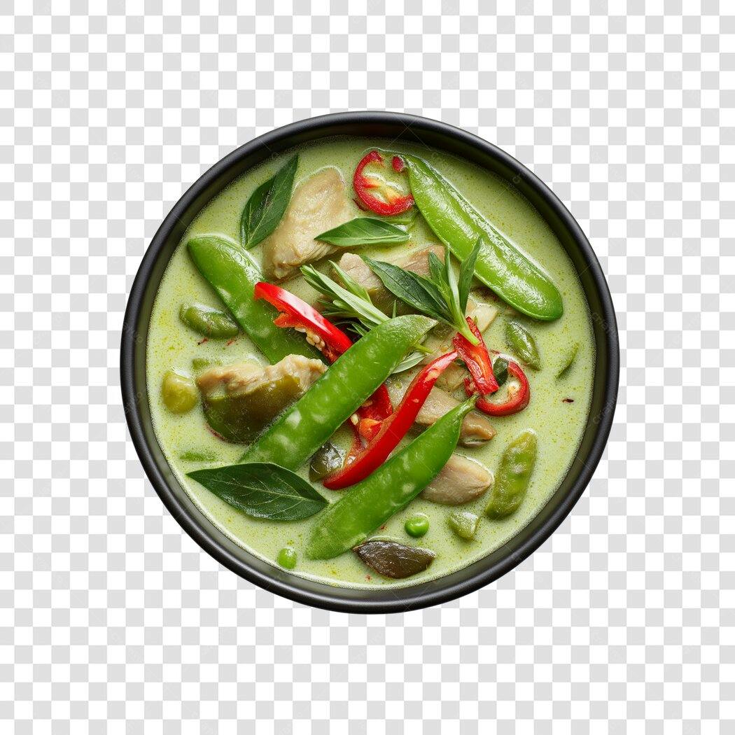 Foto Recortada Curry Verde Tailandês Comida PNG Fundo Transparente