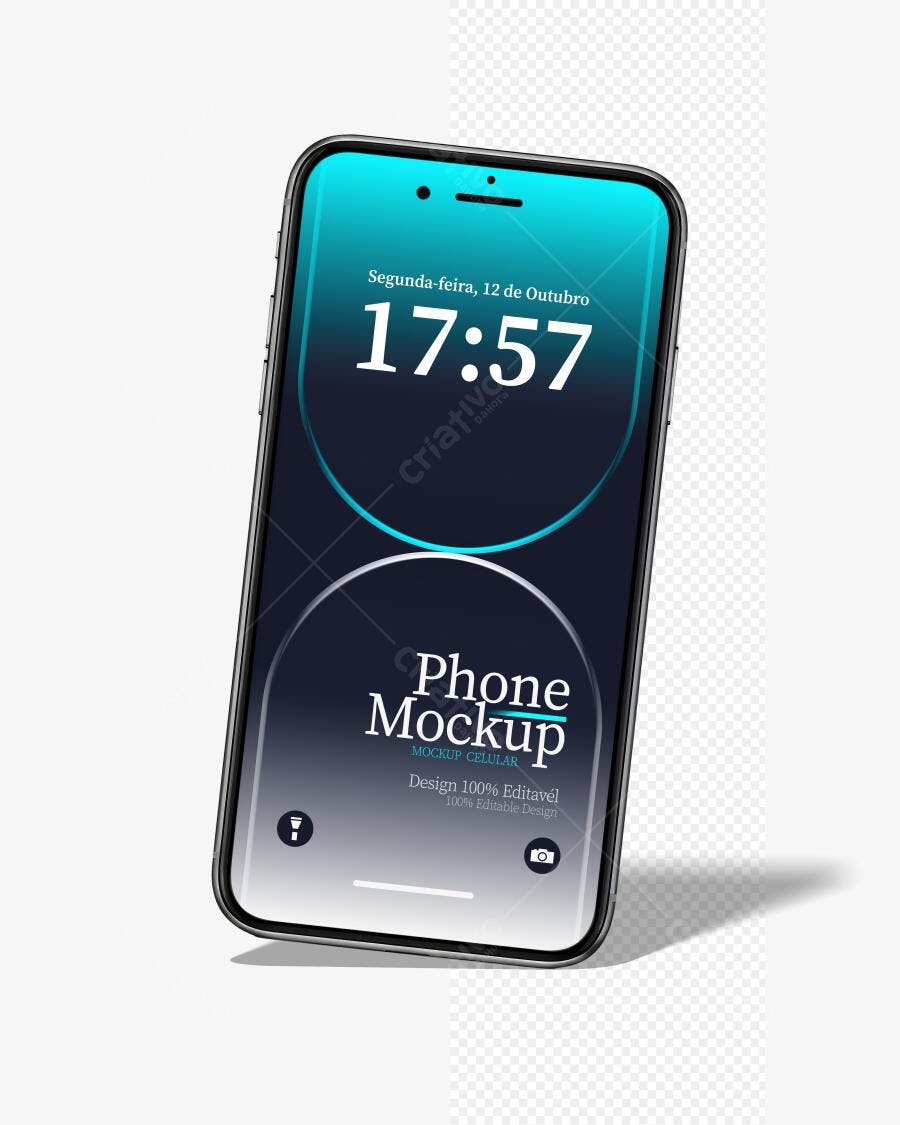 Mockup Celular Smartphone Moderno Fundo Branco Editável