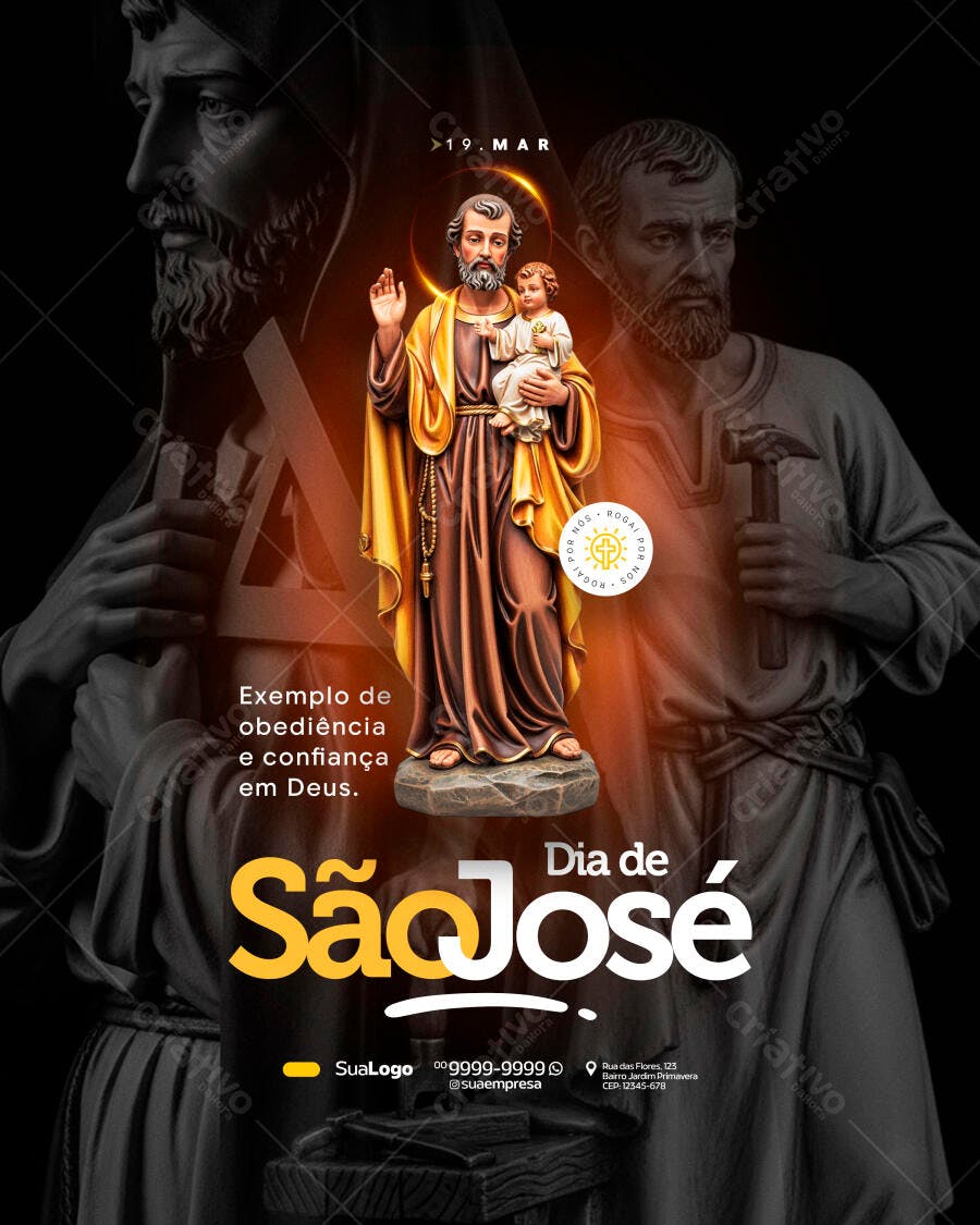 Post Dia de São José 19 de Março PSD Editável