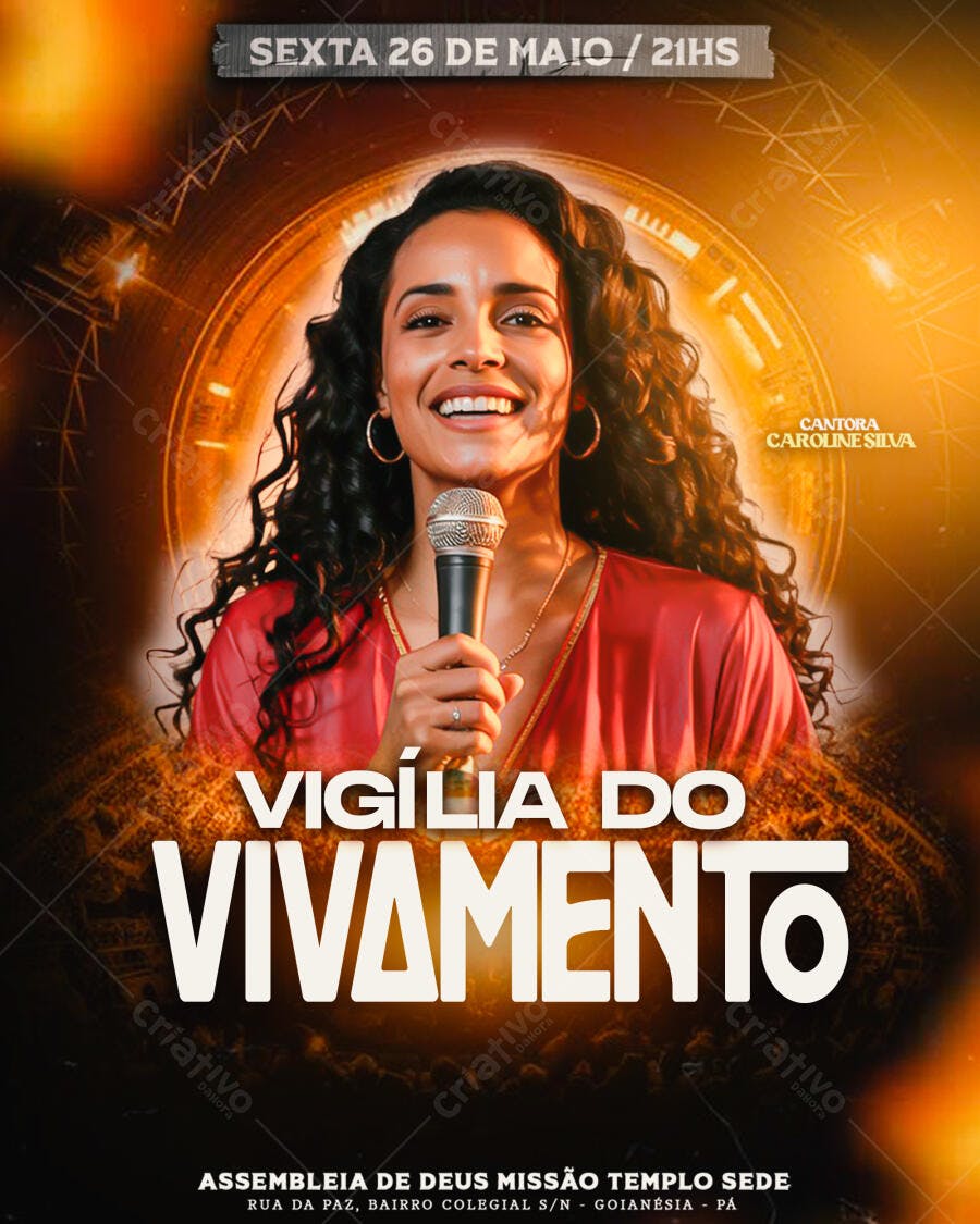 Flyer Vigília do Avivamento Igreja Evangélica PSD Editável
