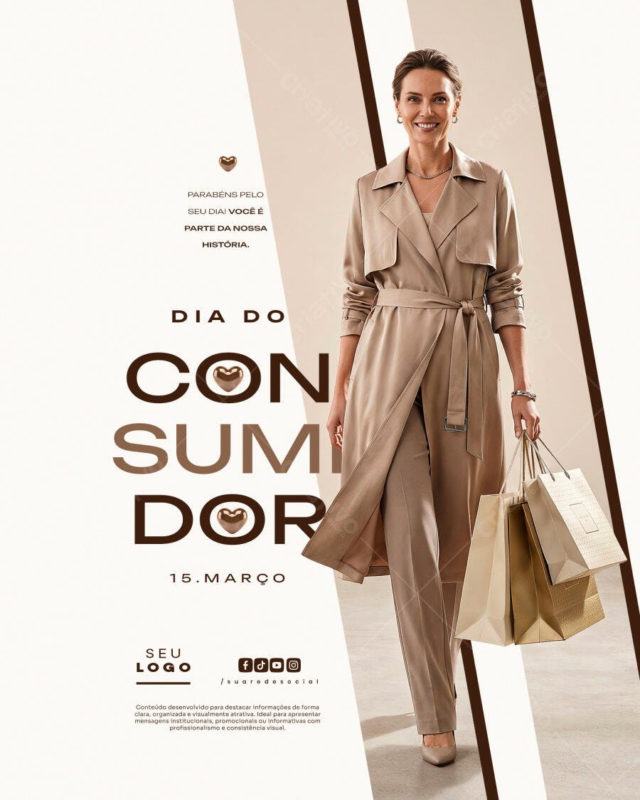 Flyer Dia do Consumidor 15 de Março Loja de Roupas PSD Editável