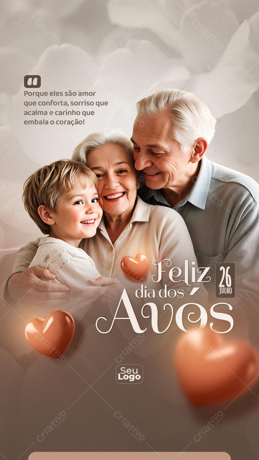 Story Dia dos Avós 26 de Julho Família PSD Editável