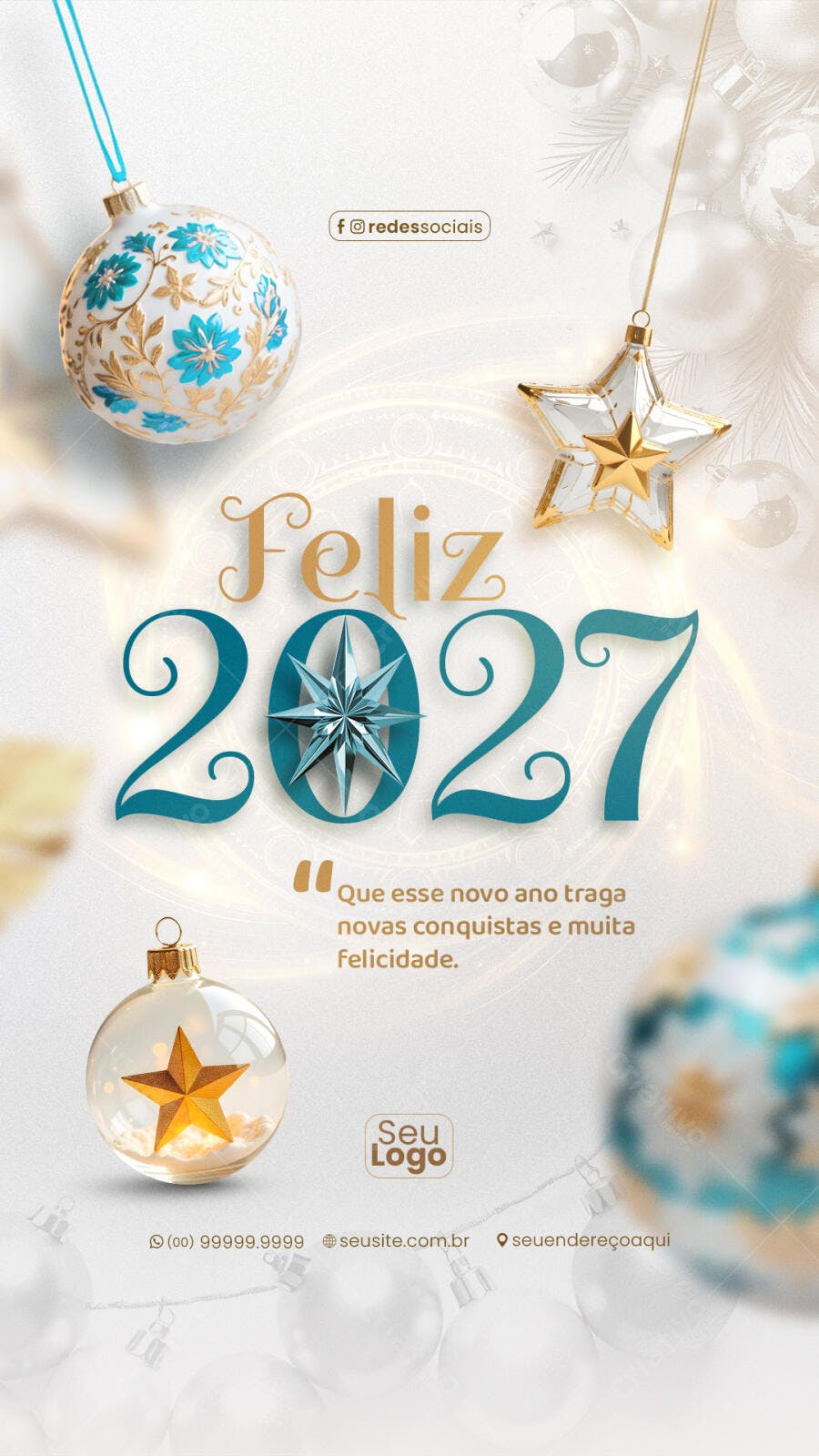 Story Ano Novo Réveillon Feliz 2027 PSD Editável