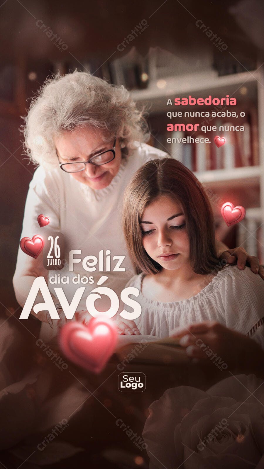 Post Instagram Dia dos Avós 26 de Julho PSD Editável