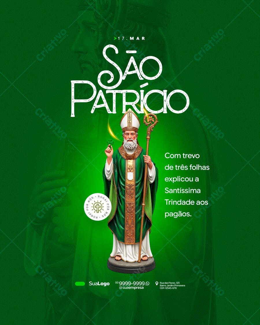 Post Instagram São Patrício 17 de Março PSD Editável