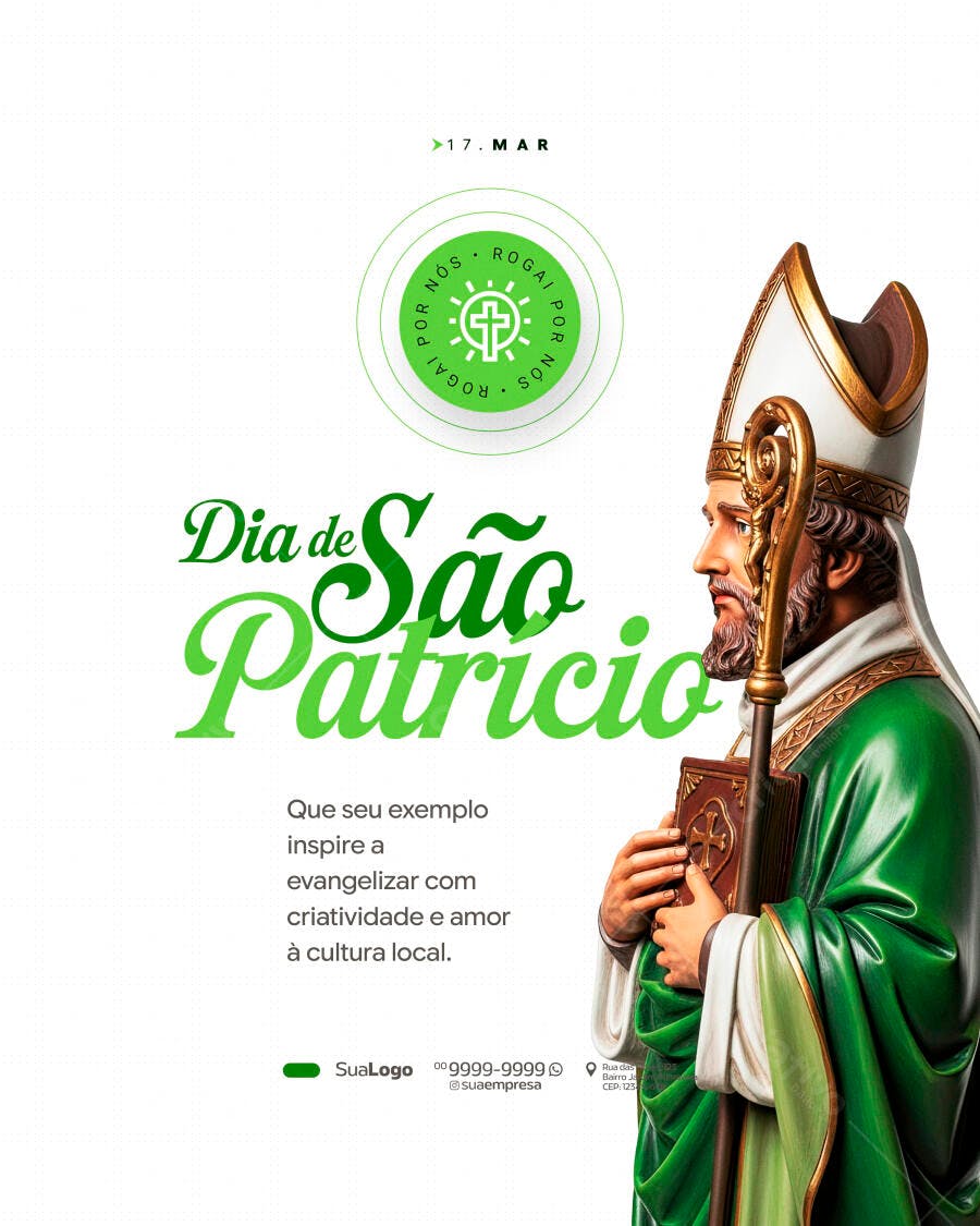 Post Dia de São Patrício Março PSD Editável
