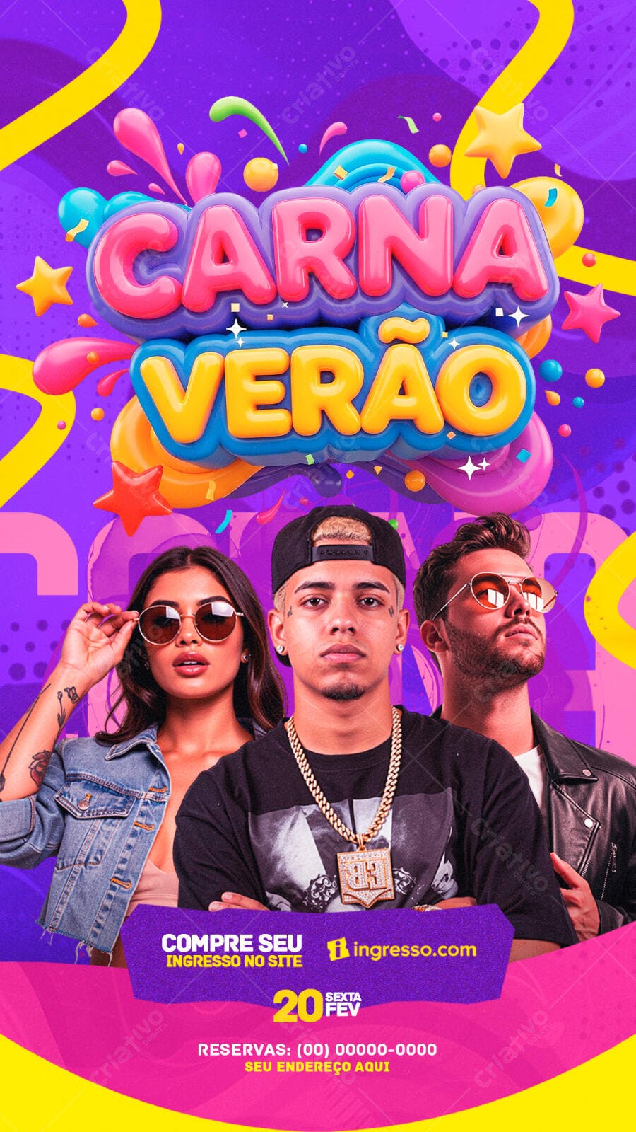 Story Instagram Carnaverão Fevereiro PSD Editável
