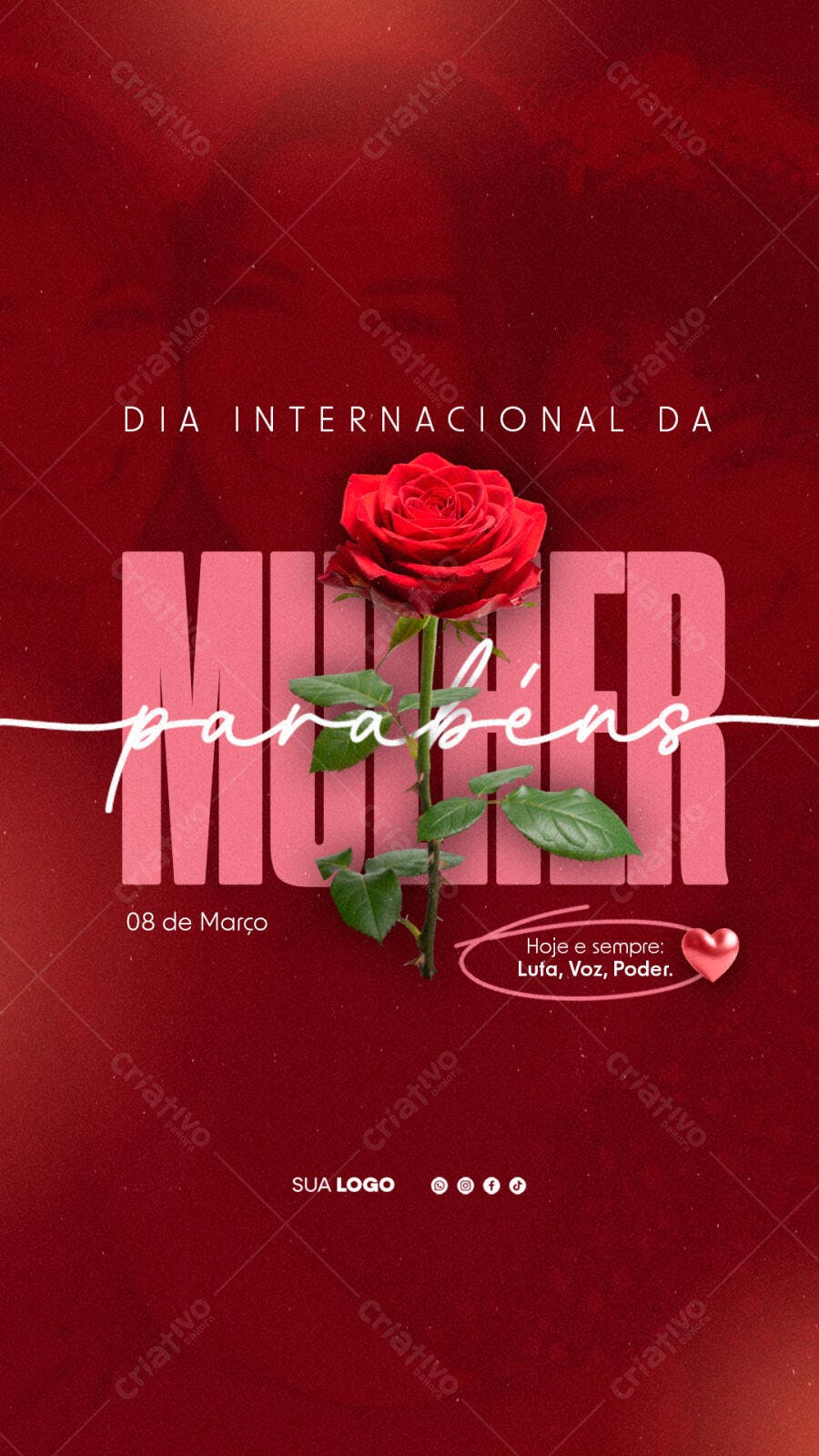 Post Instagram Dia Internacional da Mulher 8 de Março PSD Editável