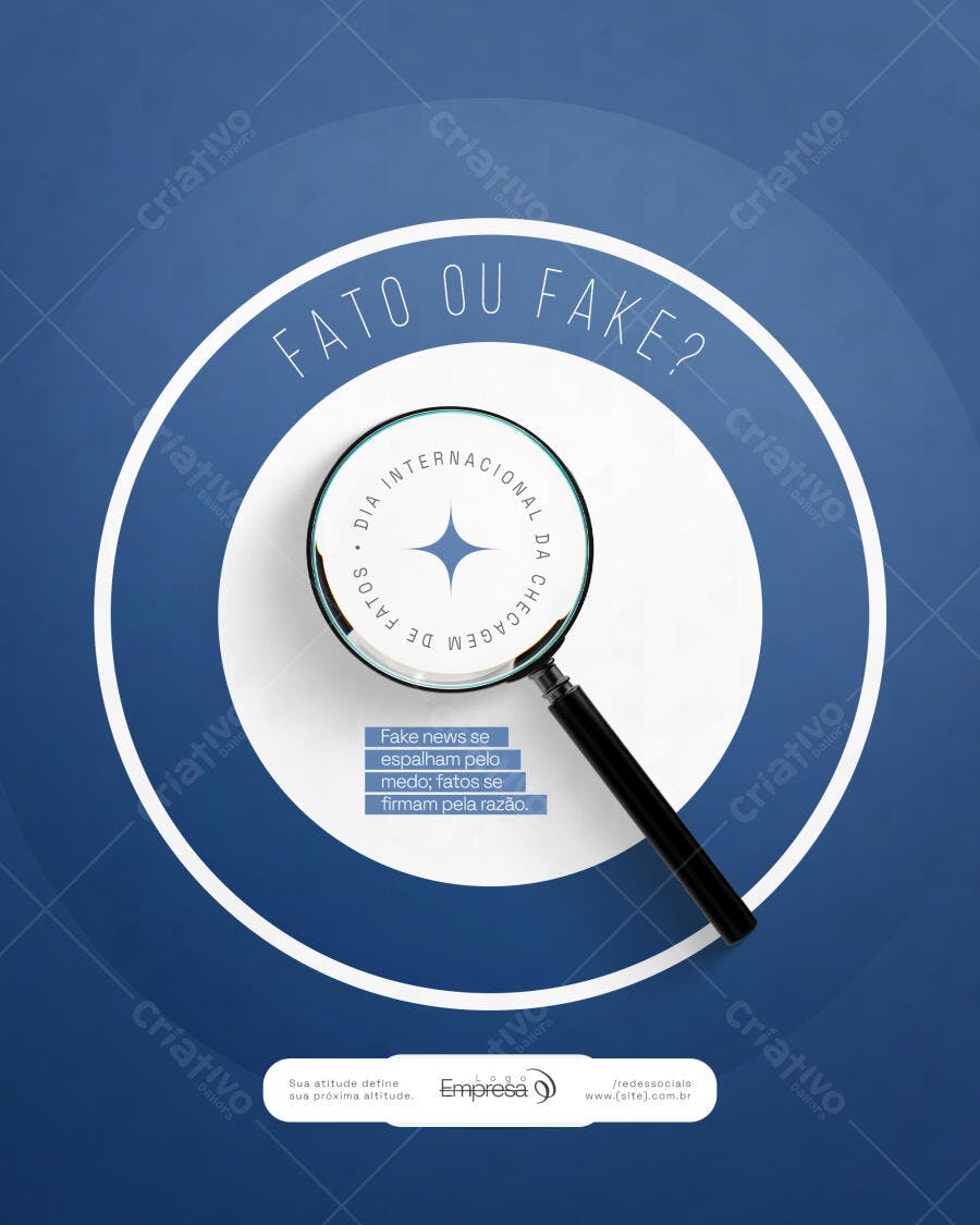 Post Instagram Dia Internacional Checagem Fatos PSD Editável