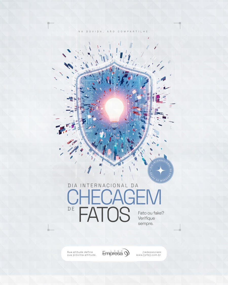 Flyer Dia Internacional da Checagem de Fatos PSD Editável