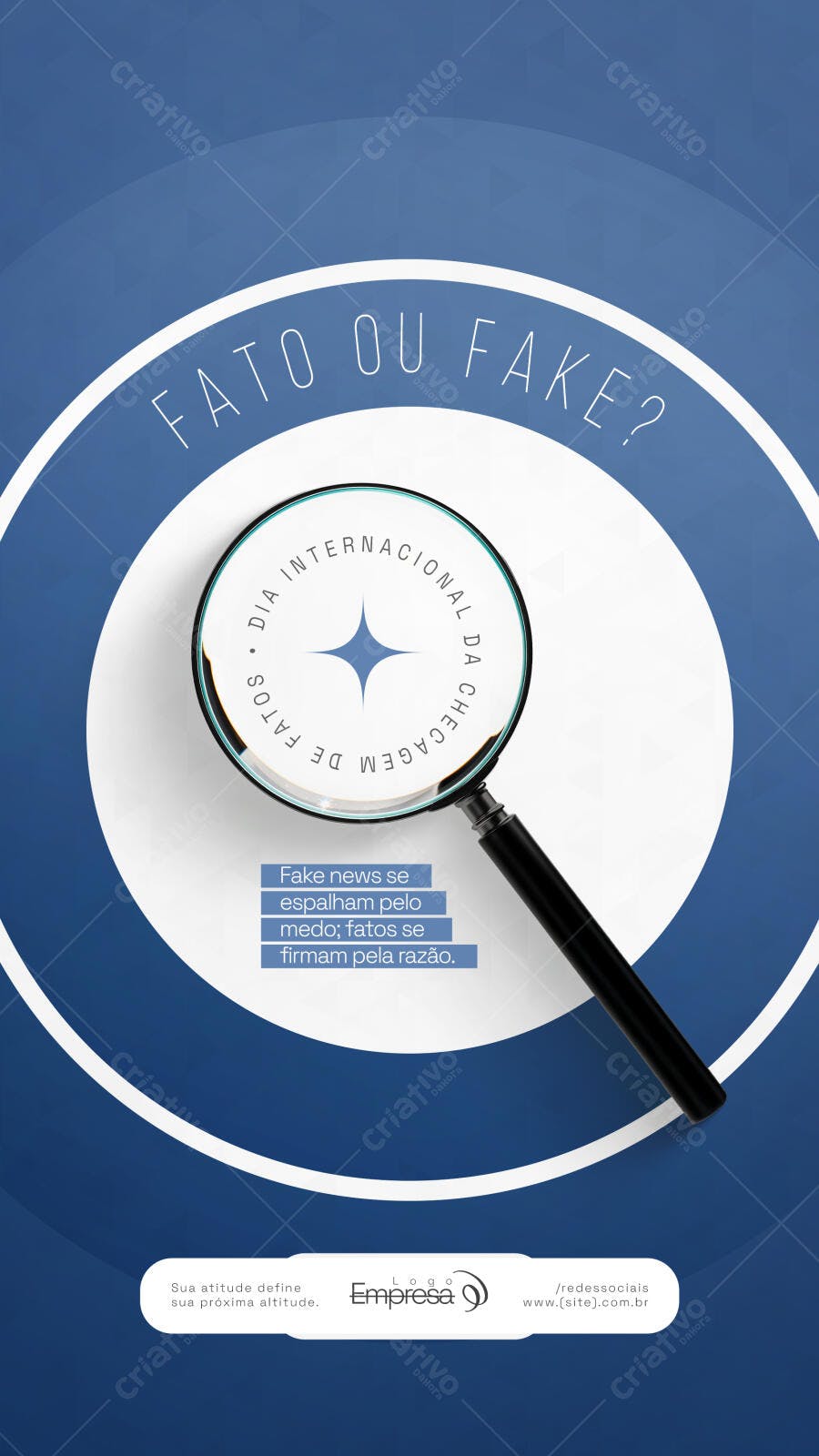 Story Instagram Dia Internacional Checagem Fatos PSD Editável