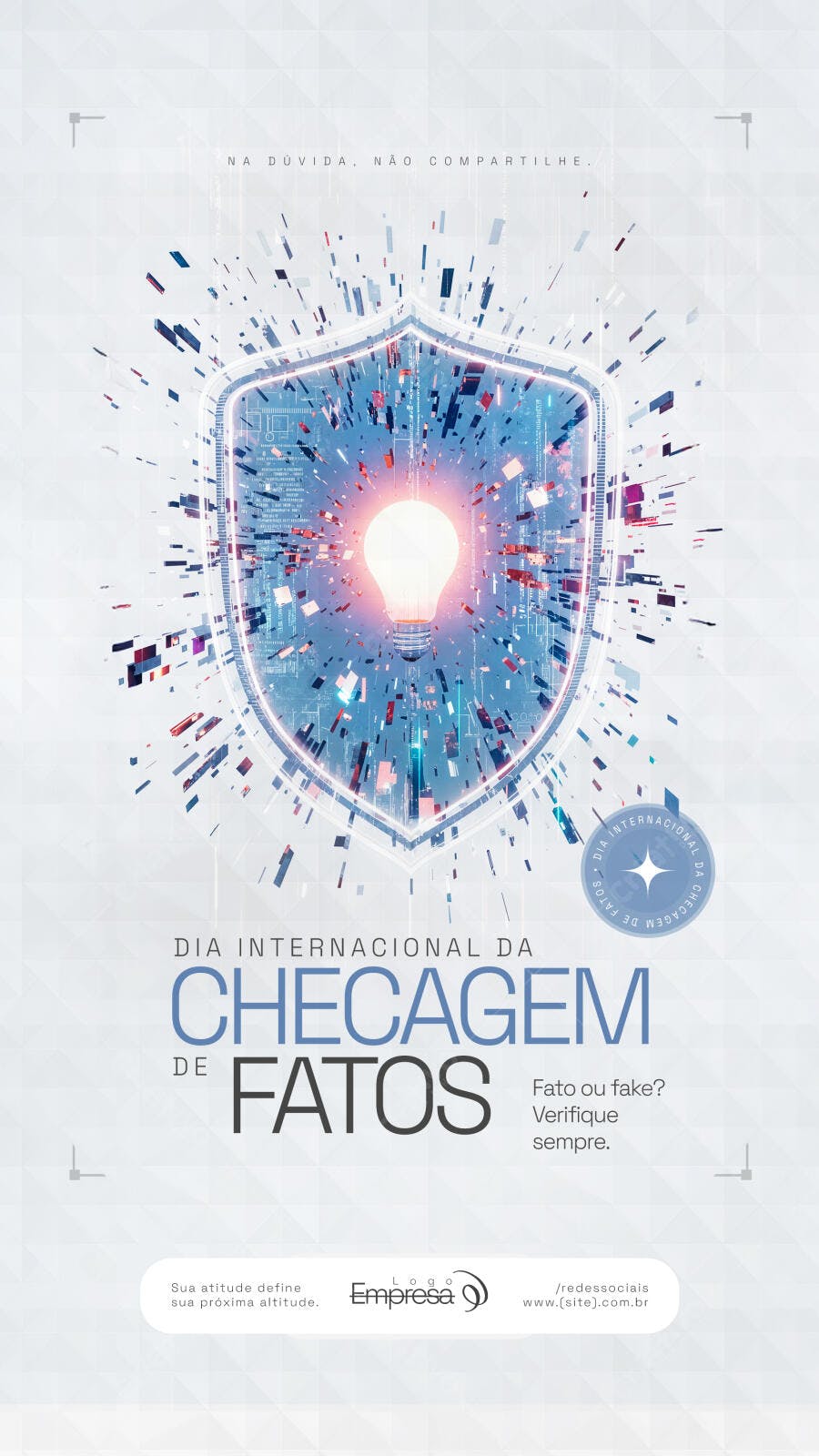 Story Dia Internacional Checagem de Fatos PSD Editável