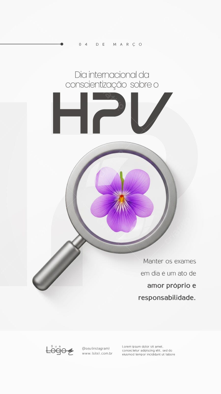 Story Instagram Conscientização HPV Março PSD Editável