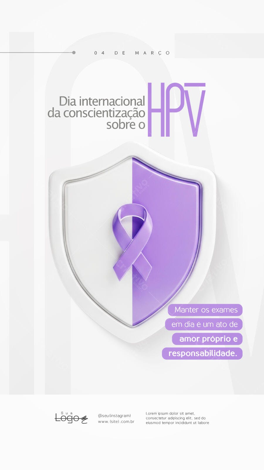 Story Instagram Dia Internacional Conscientização HPV Março PSD Editável