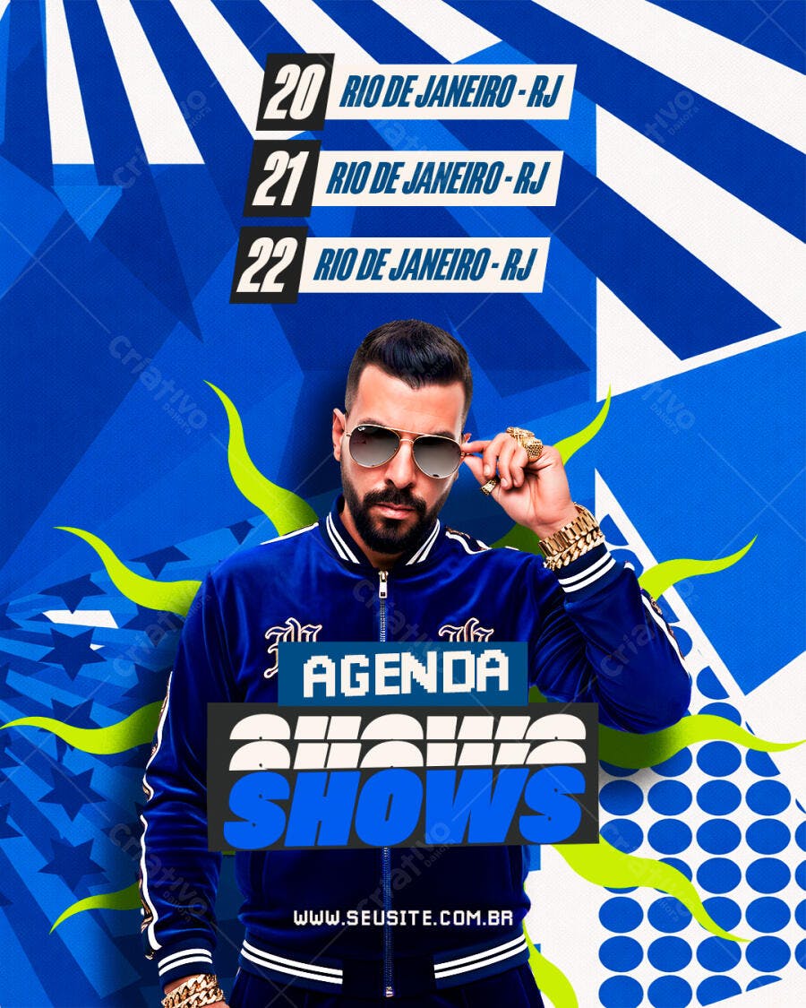 Flyer Agenda Shows Artista Evento PSD Editável
