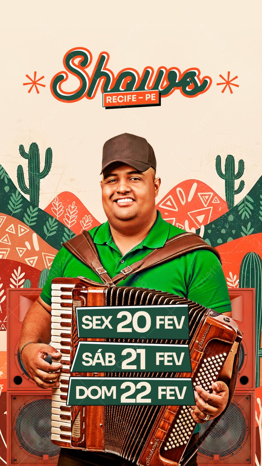 Post Instagram Shows Recife Fevereiro PSD Editável