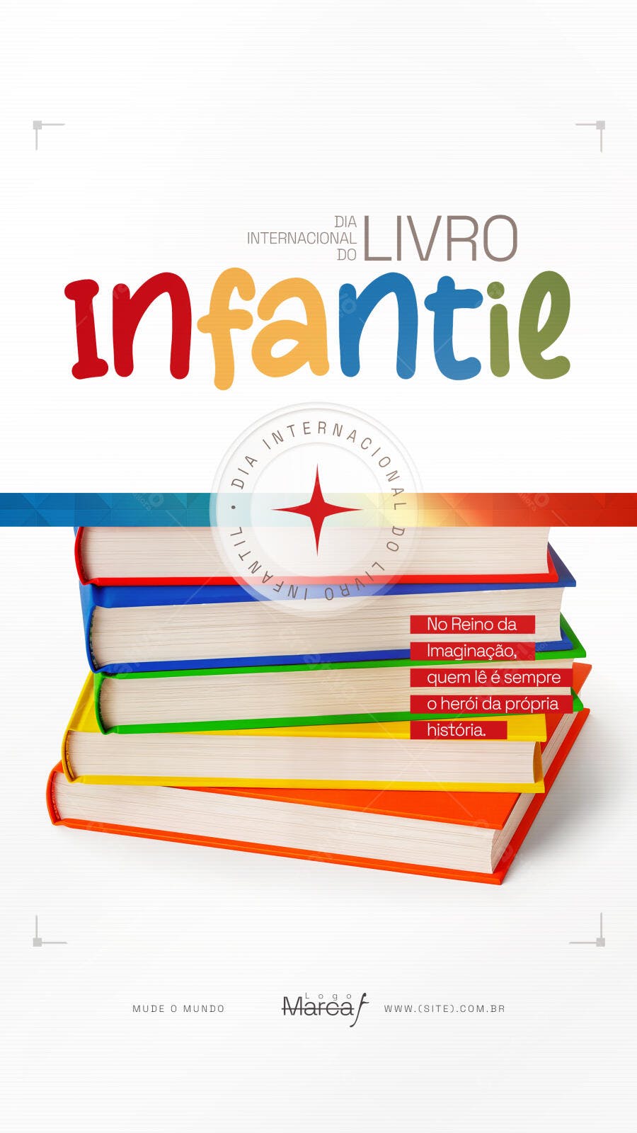 Post Dia Internacional do Livro Infantil PSD Editável