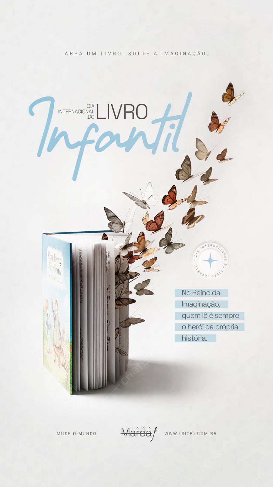 Post Dia Internacional do Livro Infantil PSD Editável