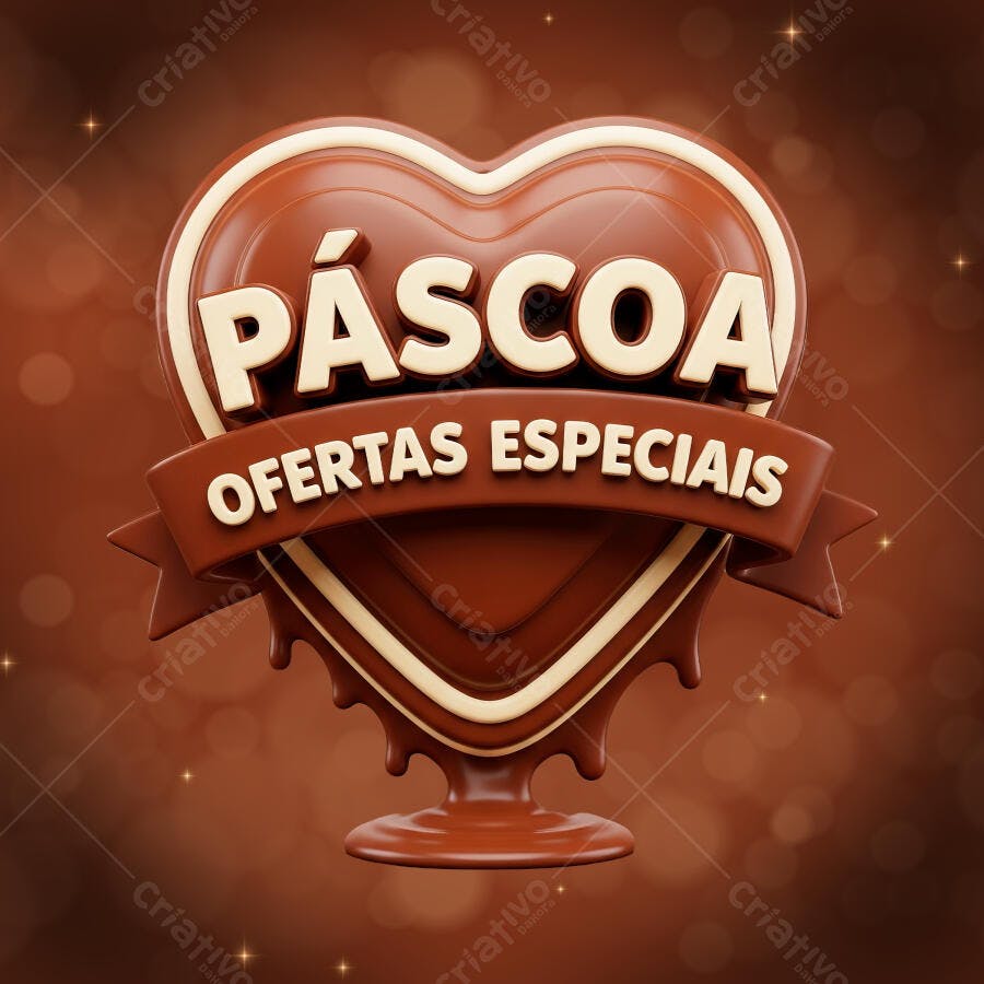 Selo 3D Páscoa Ofertas Especiais Chocolate PNG Transparente