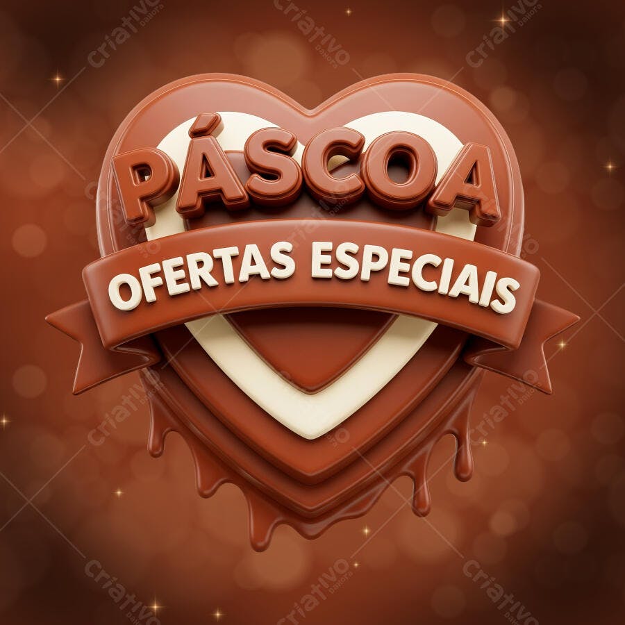 Selo 3D Páscoa Ofertas Especiais Chocolate PNG Transparente