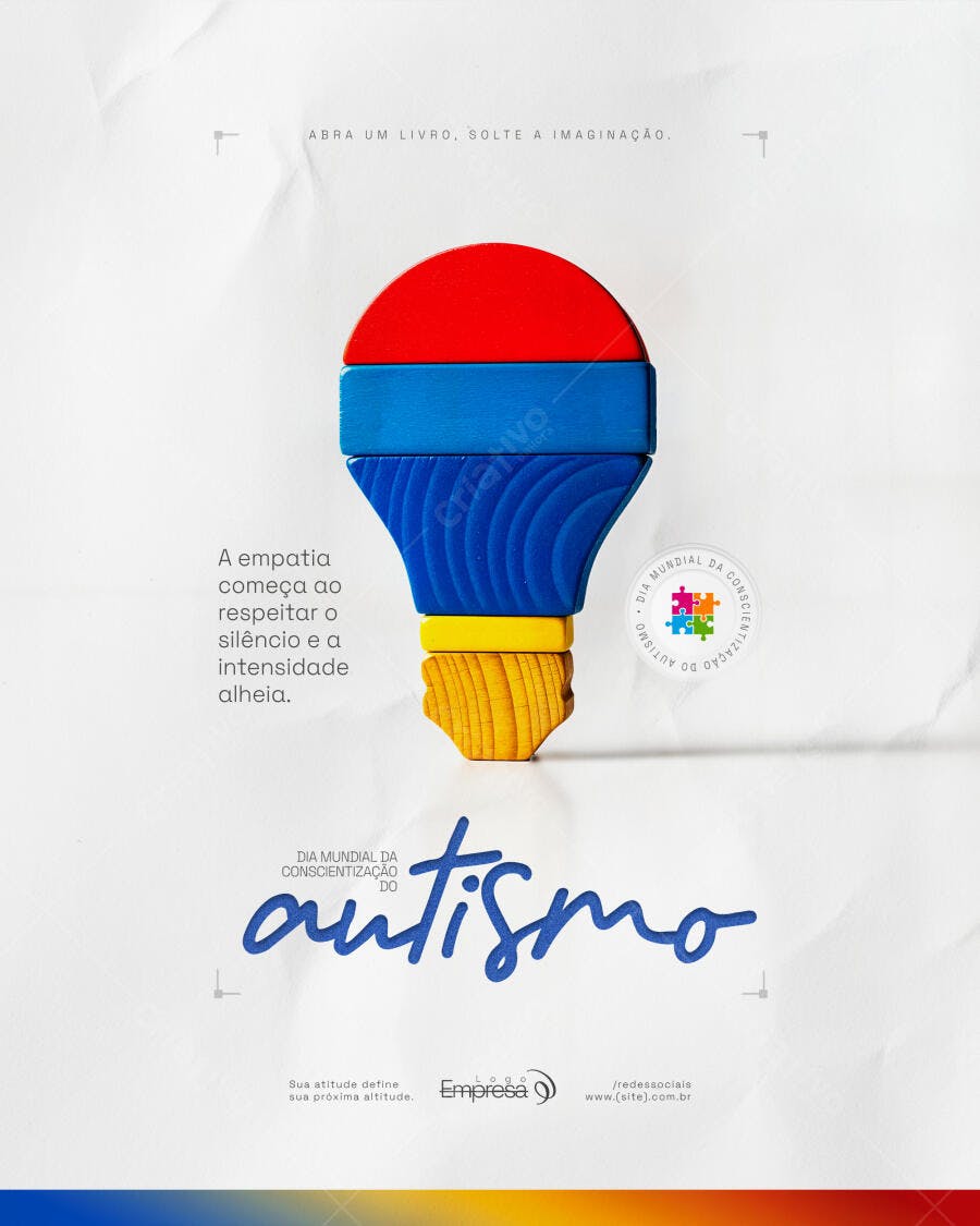 Post Dia Mundial Conscientização Autismo PSD Editável