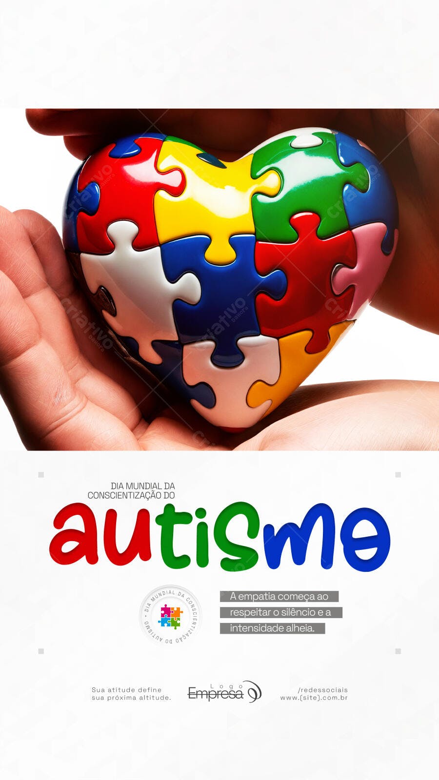 Post Instagram Dia Mundial Conscientização Autismo PSD Editável