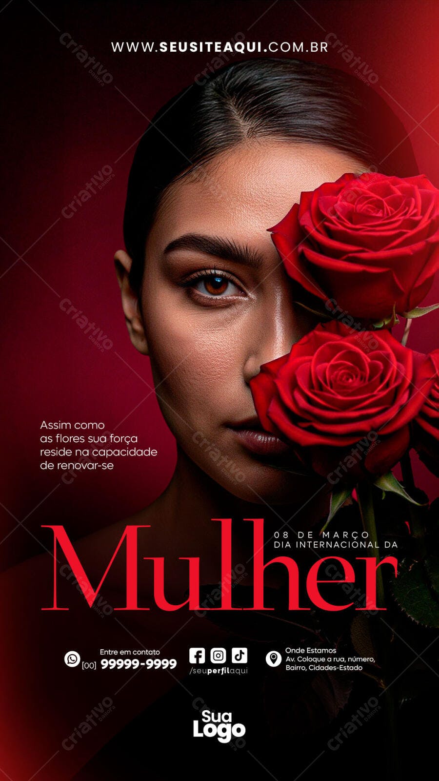 Story Dia Internacional da Mulher 8 de Março PSD Editável
