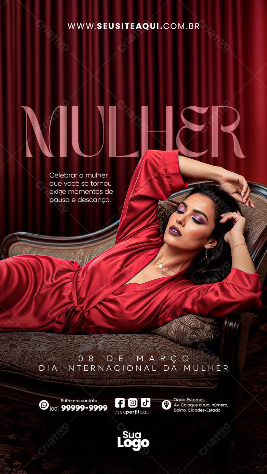Story Dia Internacional da Mulher 8 de Março PSD Editável