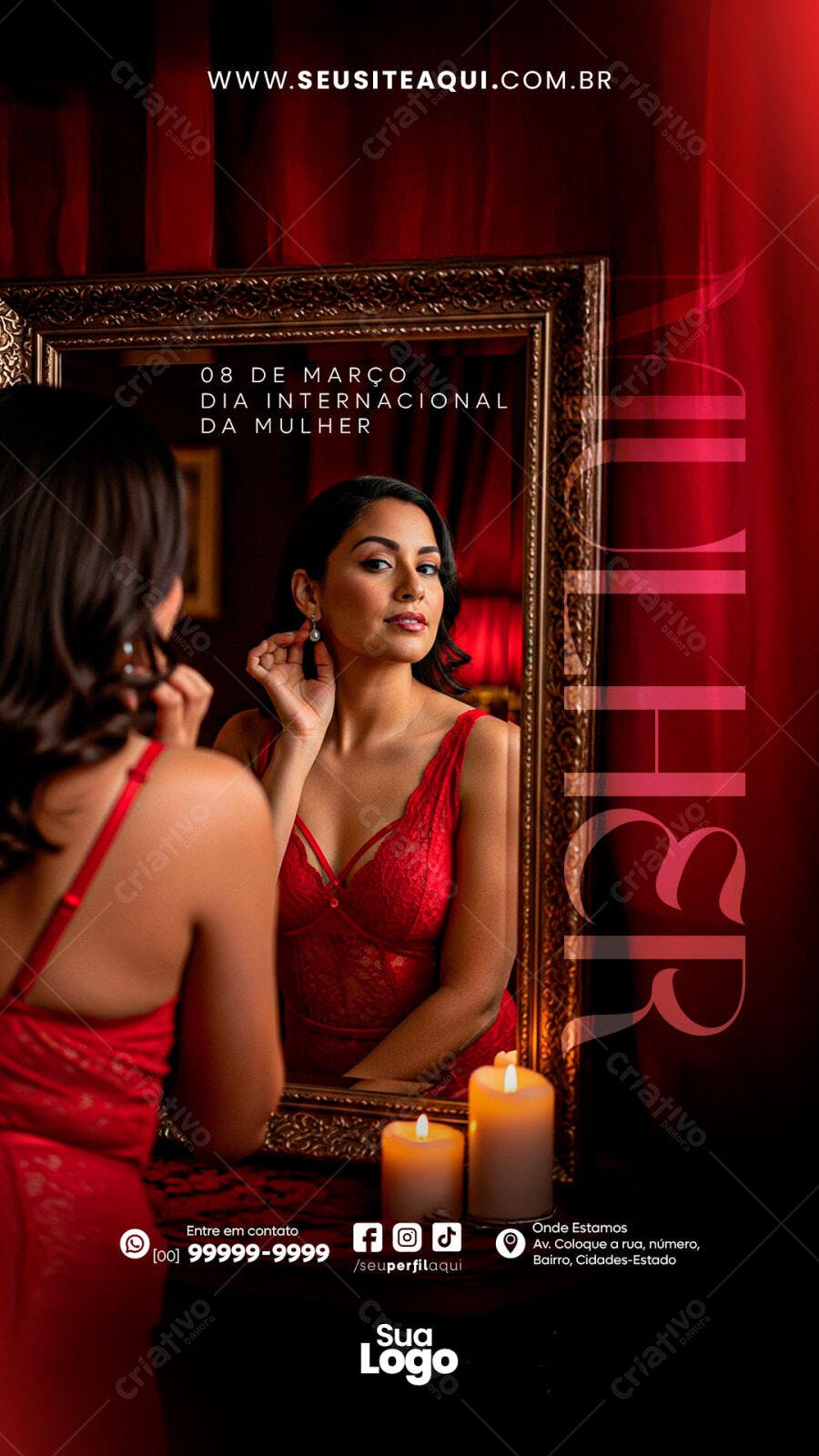Story Dia Internacional da Mulher 8 de Março PSD Editável