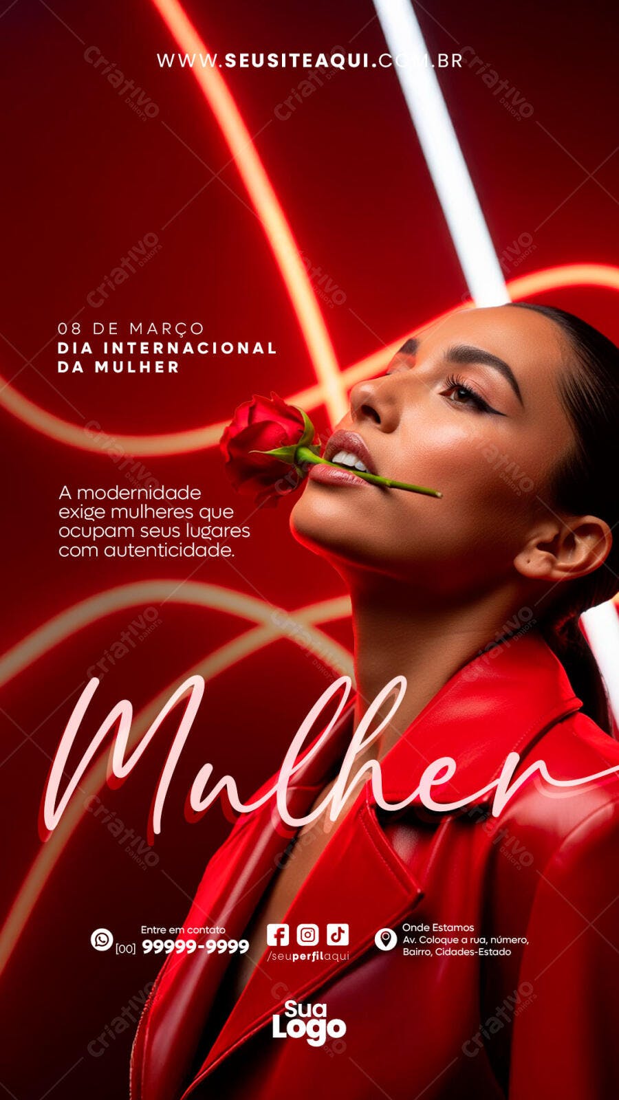 Story Instagram Dia Internacional da Mulher 8 de Março PSD Editável