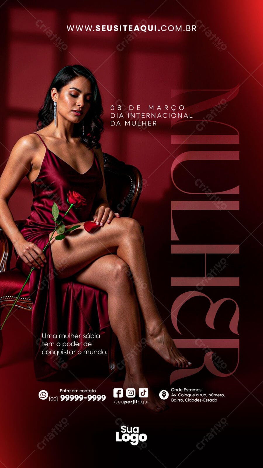 Story Dia Internacional da Mulher 8 de Março PSD Editável
