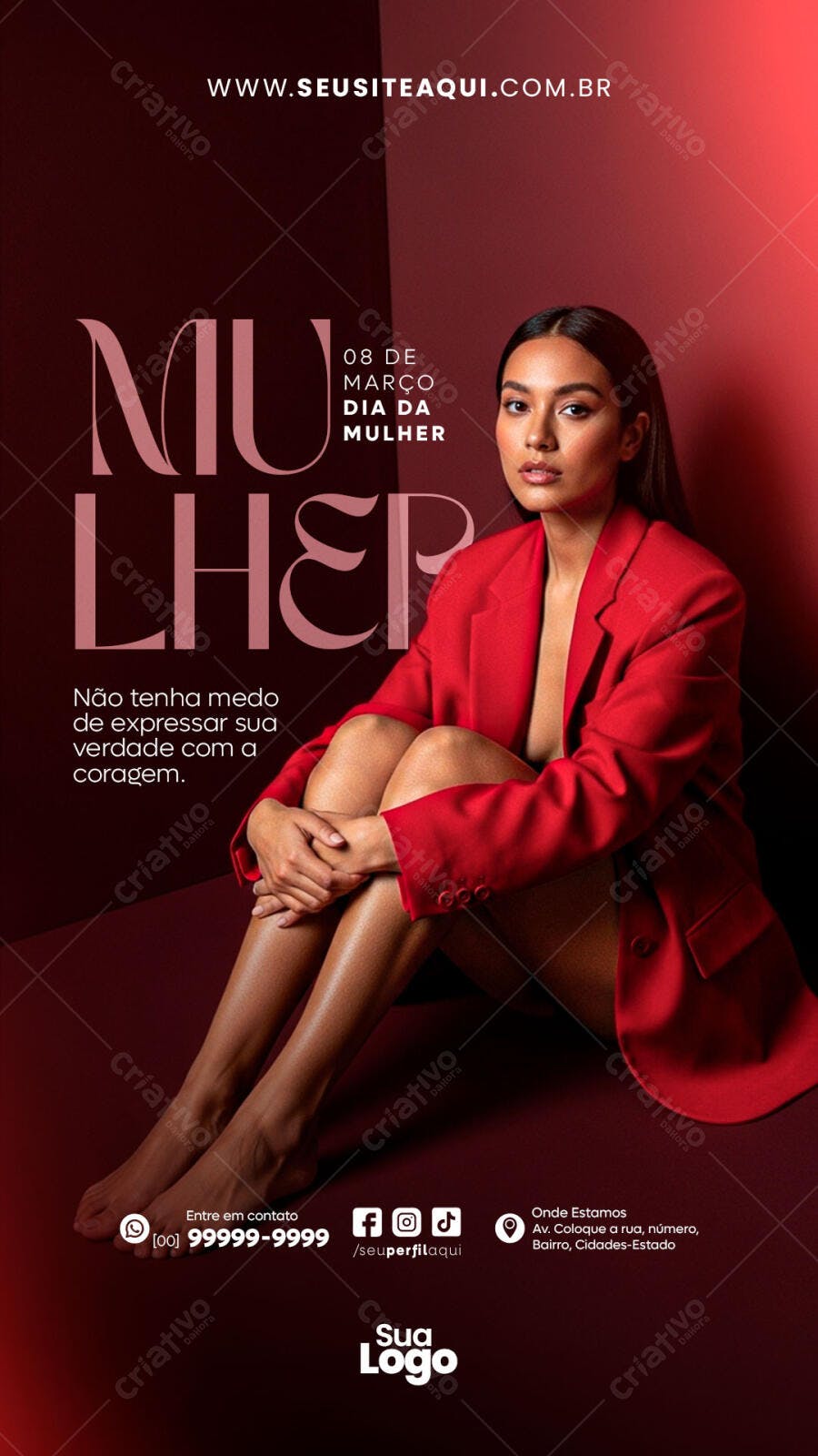 Story Instagram Dia da Mulher 8 de Março PSD Editável