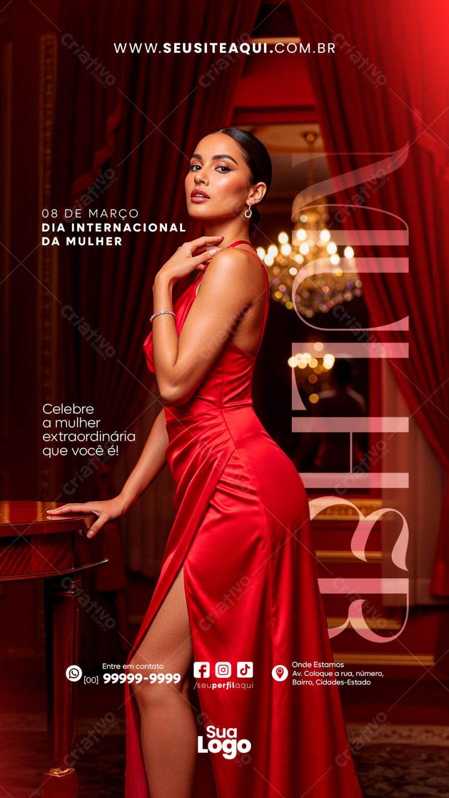 Story Instagram Dia da Mulher 8 de Março PSD Editável