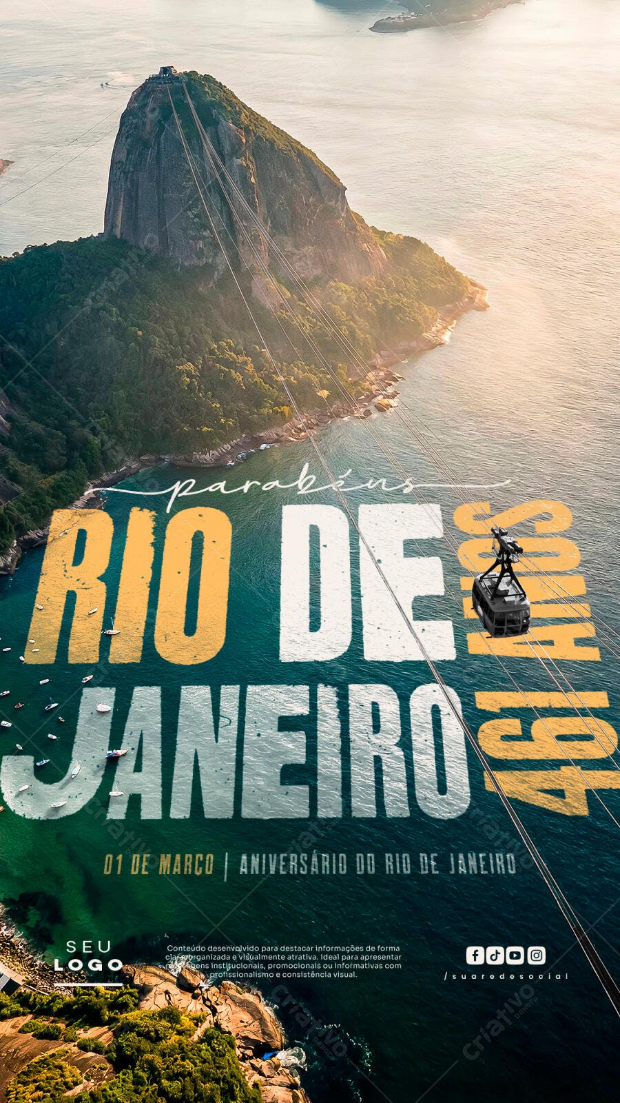 Story Instagram Aniversário Rio de Janeiro 461 Anos PSD Editável