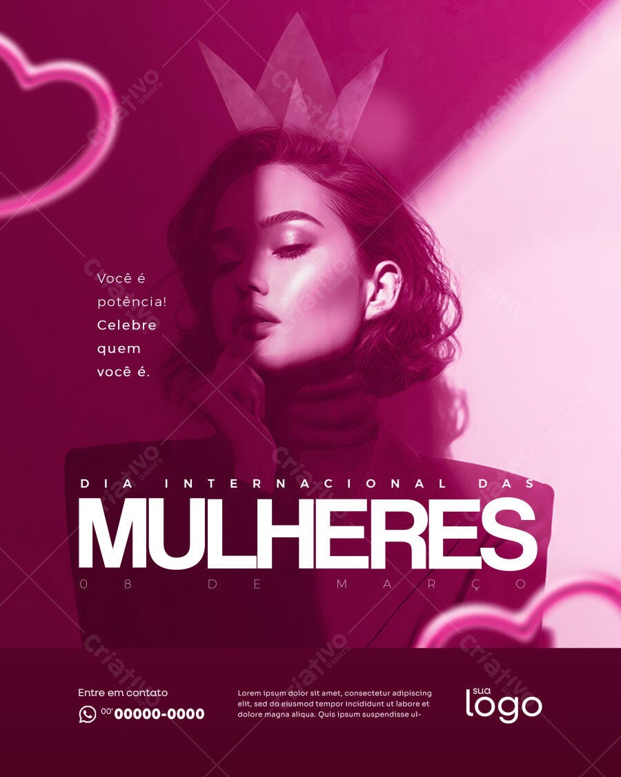 Post Dia Internacional da Mulher 8 de Março PSD Editável