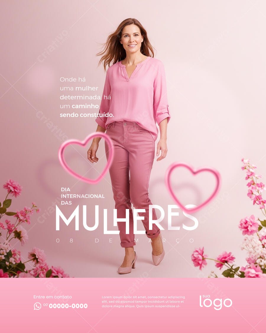 Post Instagram Dia Internacional da Mulher 8 de Março PSD Editável