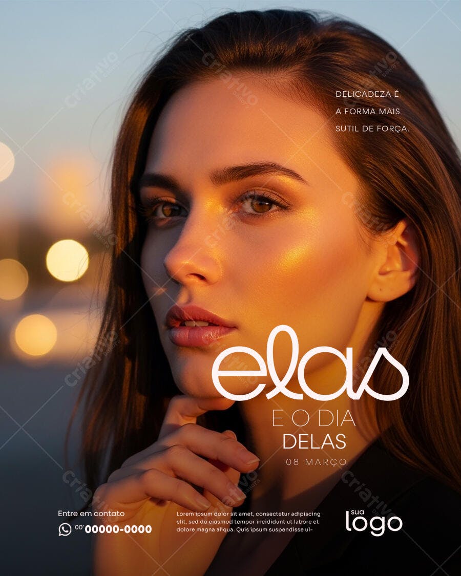 Flyer Dia Internacional da Mulher 8 de Março PSD Editável
