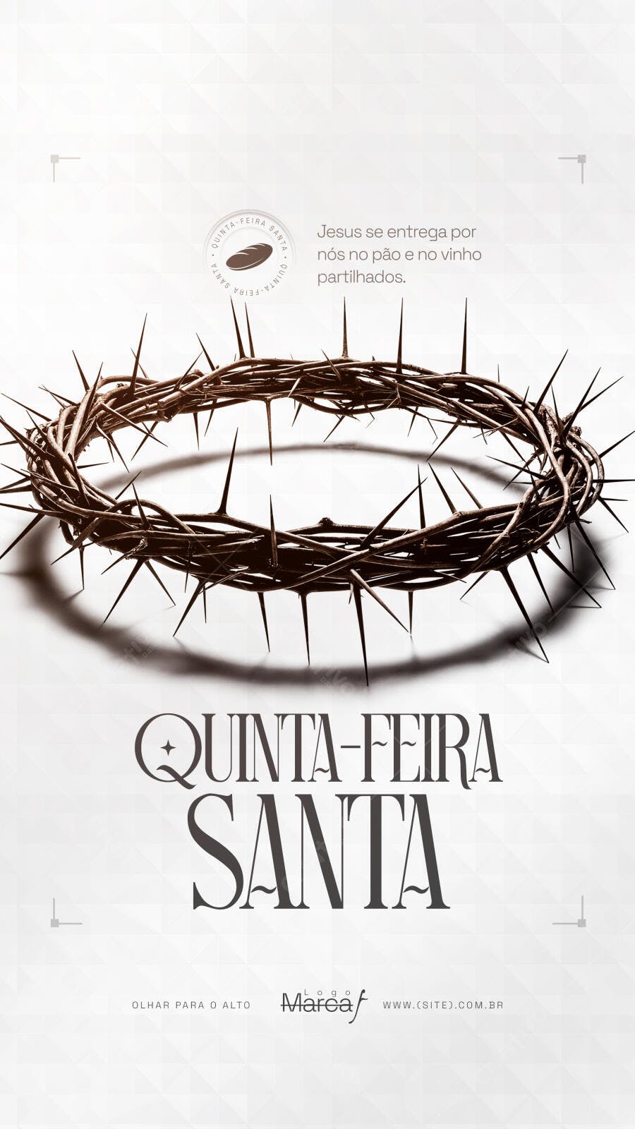 Post Instagram Quinta-feira Santa Coroa de Espinhos PSD Editável