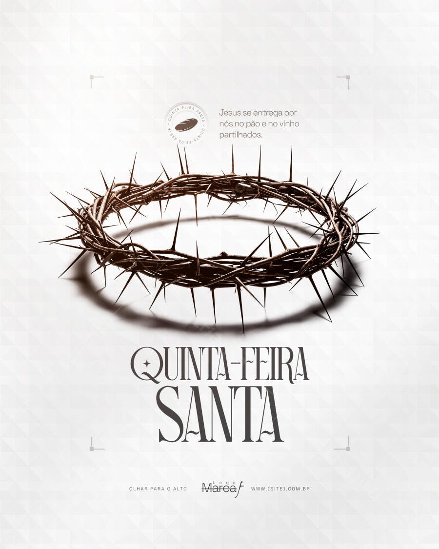Post Quinta-Feira Santa Coroa de Espinhos PSD Editável