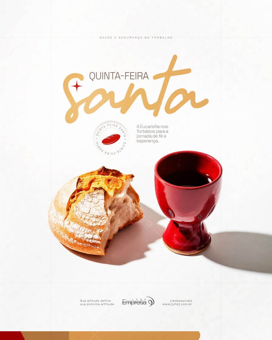 Post Quinta-feira Santa Páscoa Religioso PSD Editável