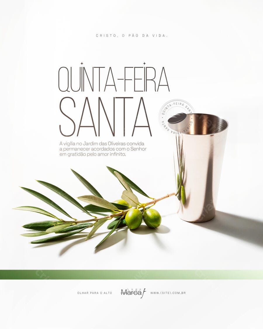 Post Quinta-Feira Santa Páscoa Igreja PSD Editável